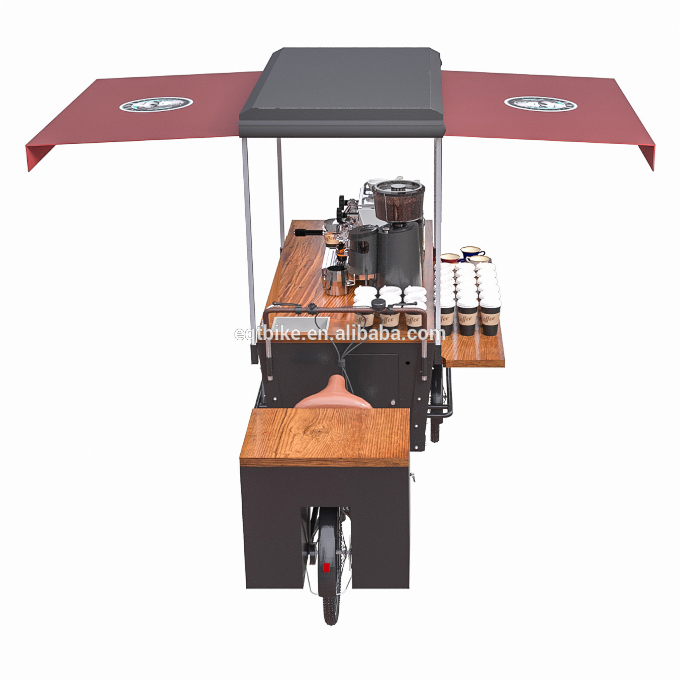 Анти- тележка торгового автомата кофе трицикла структуры коробки масла деревянная