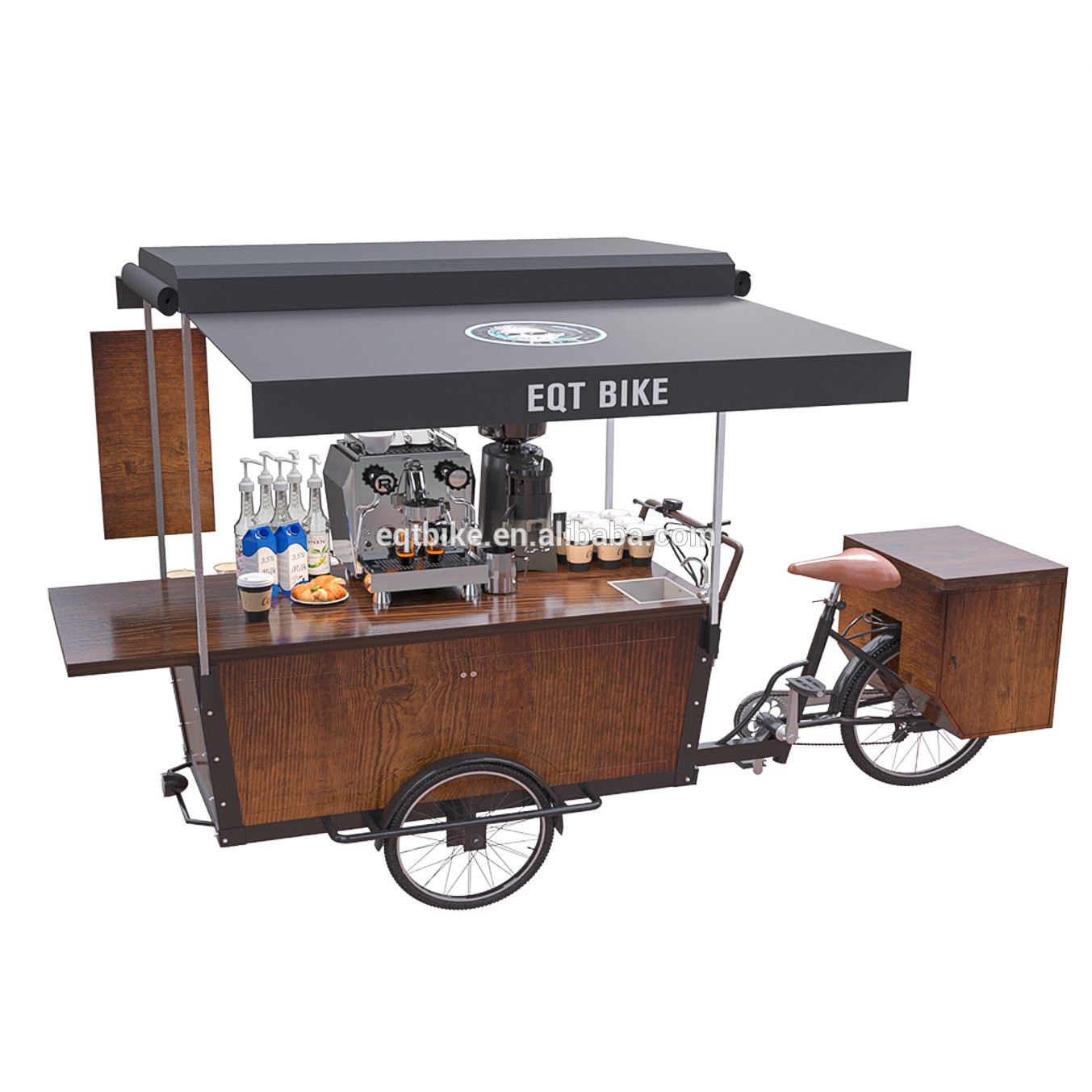 Тележка велосипеда кофе тарельчатого тормоза торгового автомата улицы трицикла