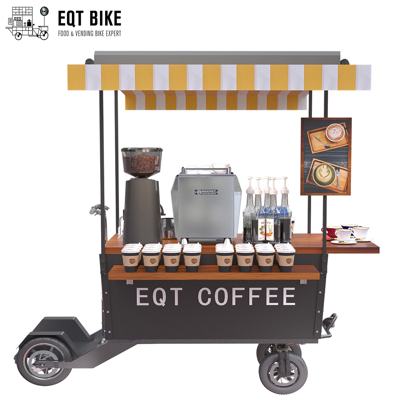 Тележка кофе многофункционального скутера EQT мобильная для дела улицы